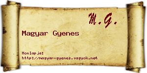 Magyar Gyenes névjegykártya